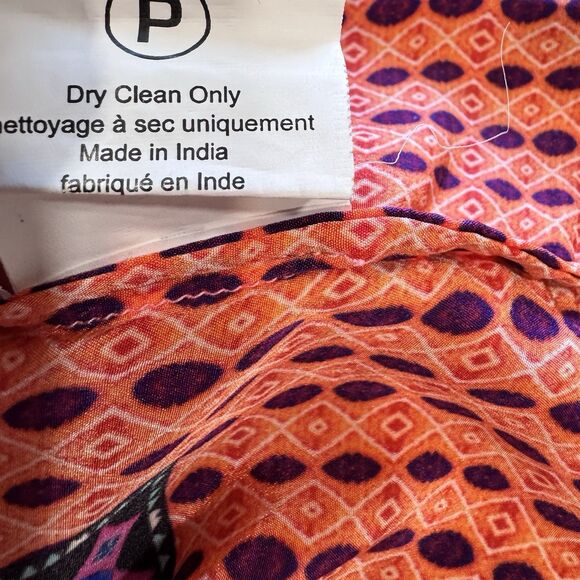 BHANUNI Anthropologie Viscose Emilia Peasant Vibrant Pink Oversize Beaded Top XS - Picture 13 of 14